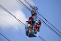 Koelner Seilbahn Gondel blieb haengen Koeln Linksrheinisch P364